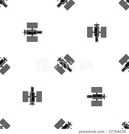 Space satellite pattern seamless black Space satellite pattern seamless black 37764036