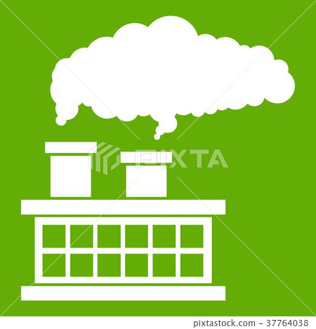 Plant pipe with smoke icon green Plant pipe with smoke icon green 37764038