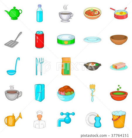 Cuisine icons set, cartoon style 37764151