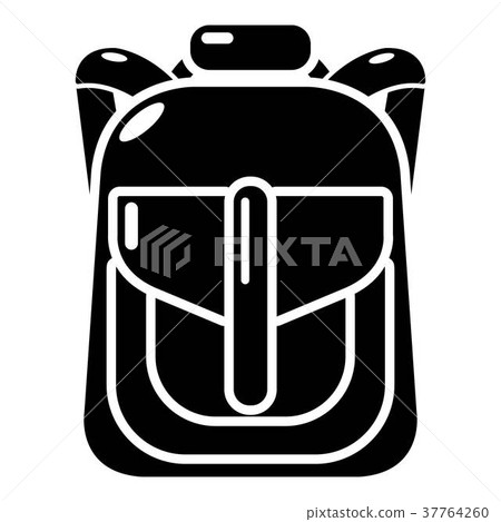 Backpack element icon, simple black style 37764260