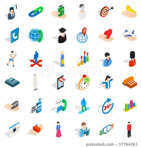 Person icons set, isometric style 37764261