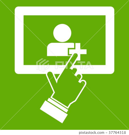 Touch screen tablet click icon green 37764318