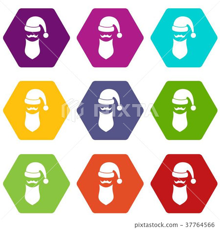 Santa hat, mustache and beard, simple style Santa hat, mustache and beard, simple style 37764566