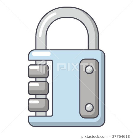 Lock system icon, cartoon style 37764618