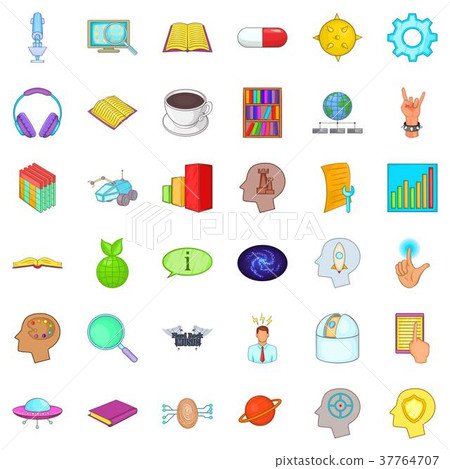 Universal icons set, cartoon style Universal icons set, cartoon style 37764707