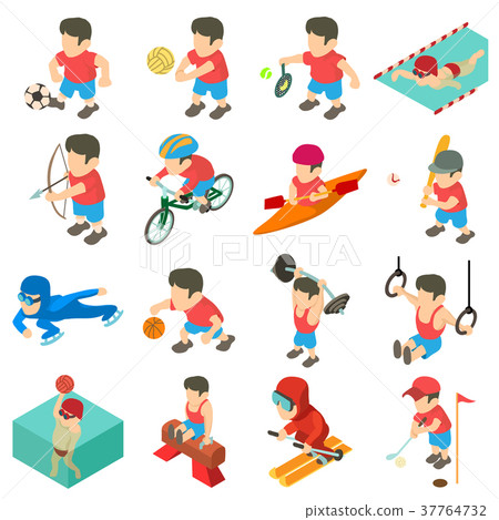 Sport icons set, isometric style Sport icons set, isometric style 37764732