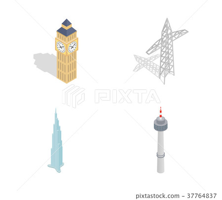 Tower icon set, isometric style 37764837