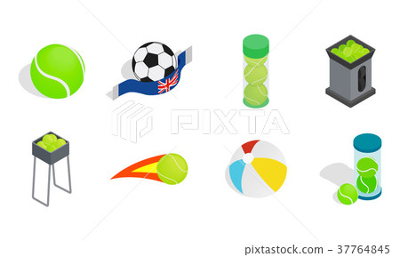 Balls icon set, isometric style Balls icon set, isometric style 37764845