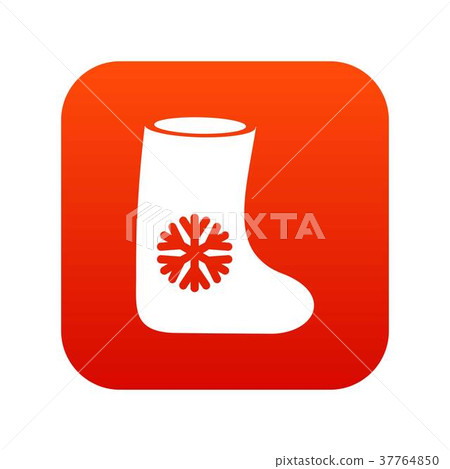 Felt boots icon digital red 37764850