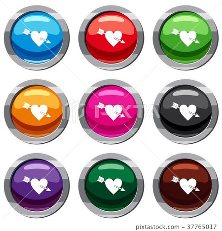 Heart with arrow set 9 collection 37765017