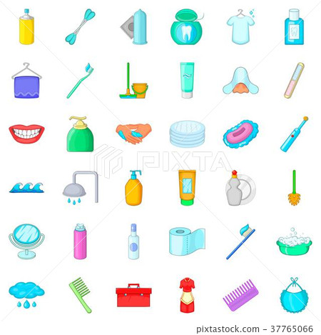 Stomatology icons set, cartoon style Stomatology icons set, cartoon style 37765066