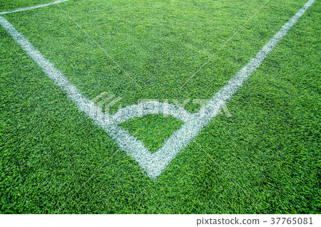 white stripe on corner soccer field white stripe on corner soccer field 37765081