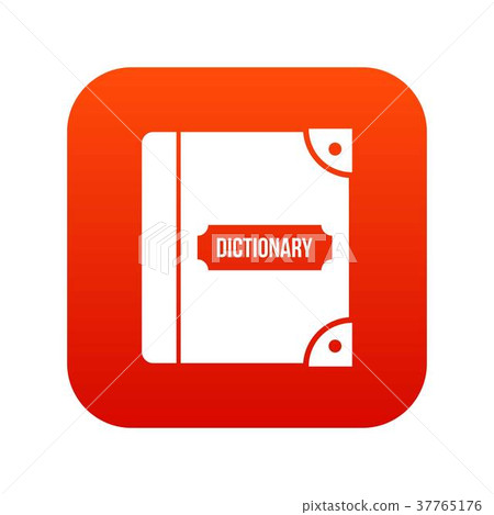 English dictionary icon digital red English dictionary icon digital red 37765176