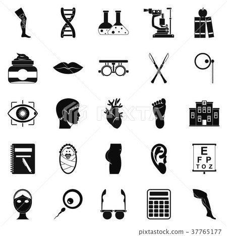 Assay icons set, simple style 37765177