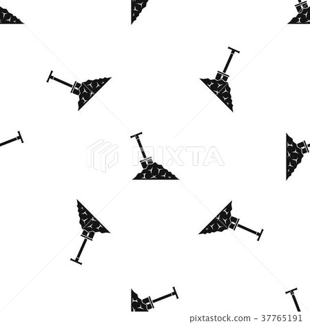 Shovel in coal pattern seamless black 37765191