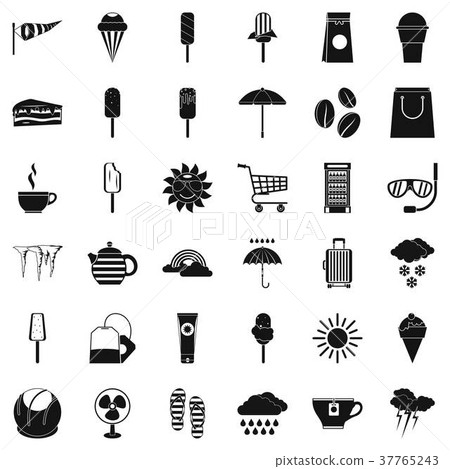 Teabag icons set, simple style 37765243