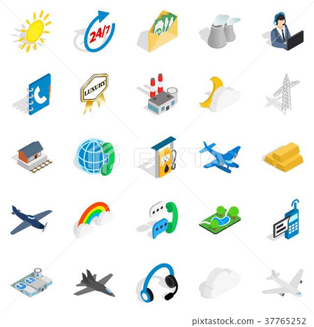 Aircraft icons set, isometric style 37765252