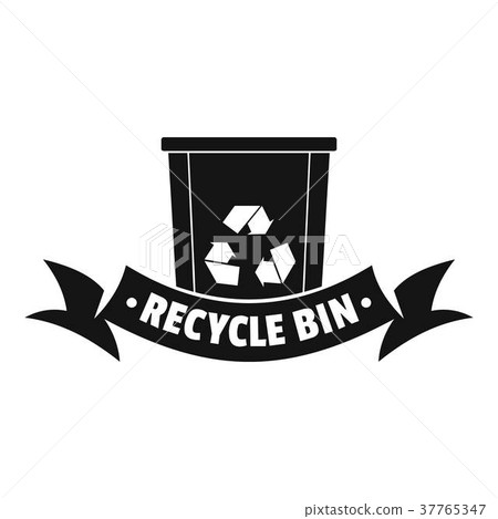 Bin recycle logo, simple black style Bin recycle logo, simple black style 37765347