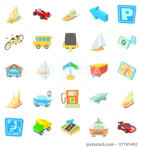Direction for travel icons set, cartoon style Direction for travel icons set, cartoon style 37765402
