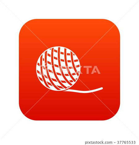 Yarn ball toy for cat icon digital red 37765533