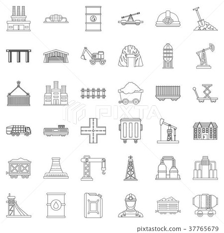 Plant icons set, outline style Plant icons set, outline style 37765679