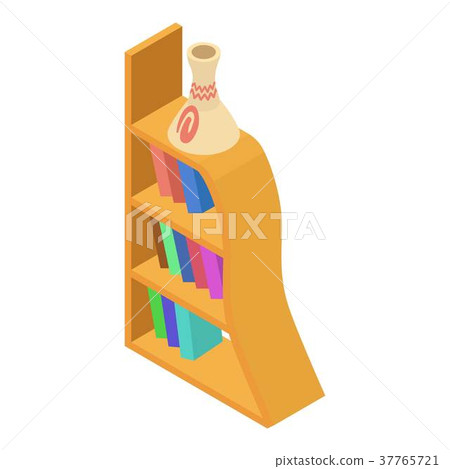 Bookcase icon, isometric style Bookcase icon, isometric style 37765721