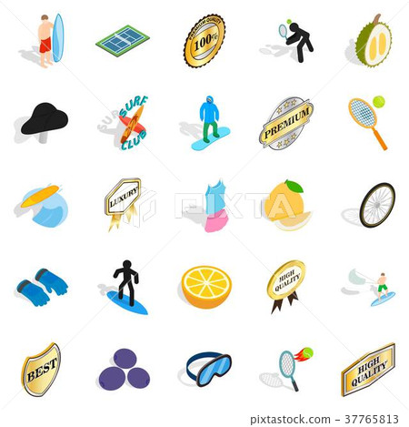 Champion title icons set, isometric style Champion title icons set, isometric style 37765813