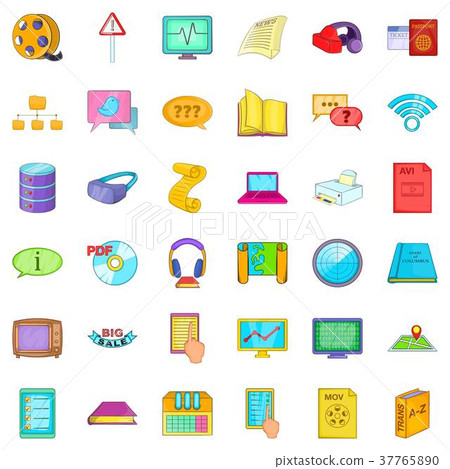 Folder icons set, cartoon style 37765890