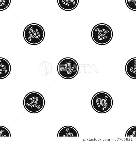 Lot of bacteria pattern seamless black 37765921