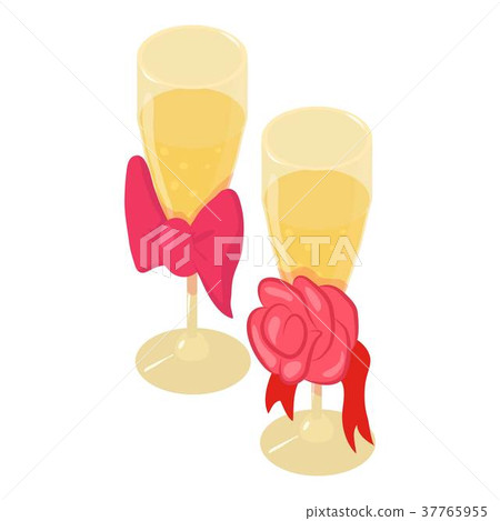 Champagne icon, isometric style 37765955