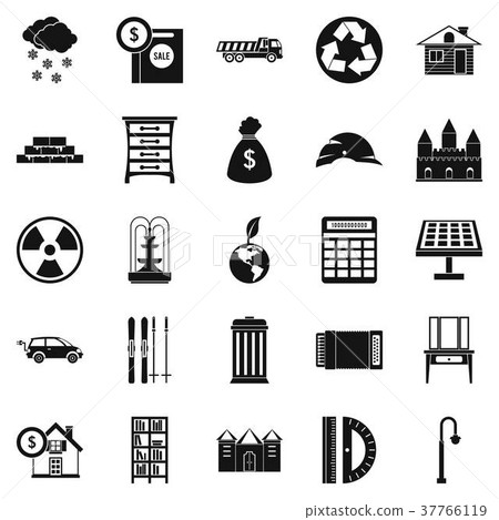 Higher society icons set, simple style Higher society icons set, simple style 37766119