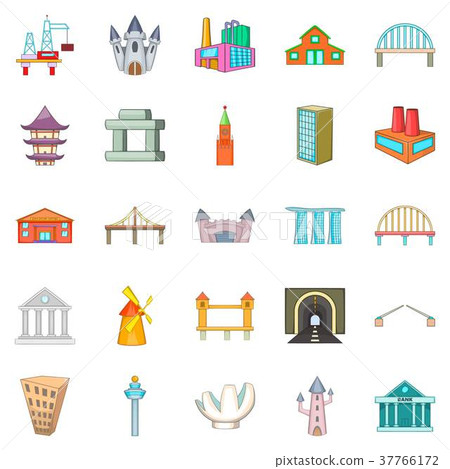 Framework icons set, cartoon style Framework icons set, cartoon style 37766172