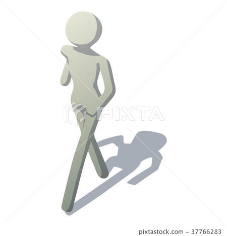 Stick man leaving icon, isometric style Stick man leaving icon, isometric style 37766283