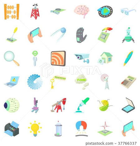Magnifier icons set, cartoon style 37766337
