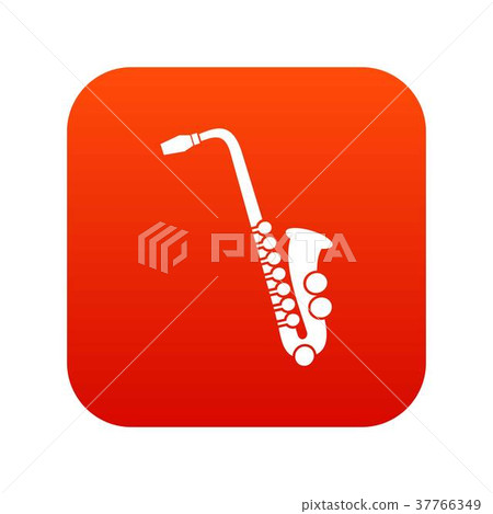 Saxophone icon digital red Saxophone icon digital red 37766349