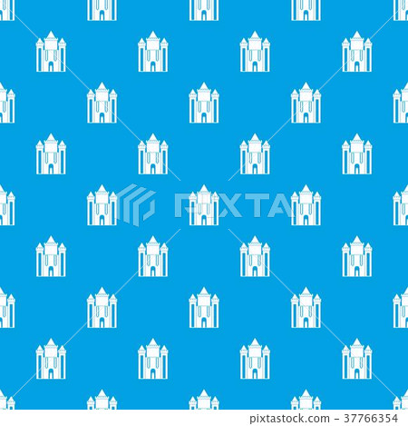 Ancient fort pattern seamless blue - Stock Illustration [37766354] - PIXTA
