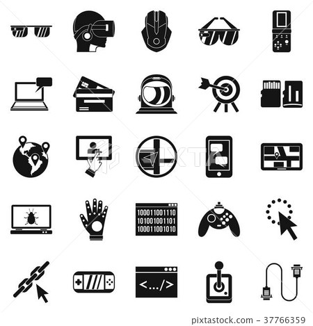 VR icons set, simple style - Stock Illustration [37766359] - PIXTA