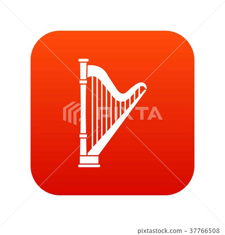 Harp icon digital red Harp icon digital red 37766508