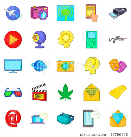Virtual reality icons set, cartoon style Virtual reality icons set, cartoon style 37766528