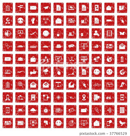 100 mail icons set grunge red 100 mail icons set grunge red 37766529