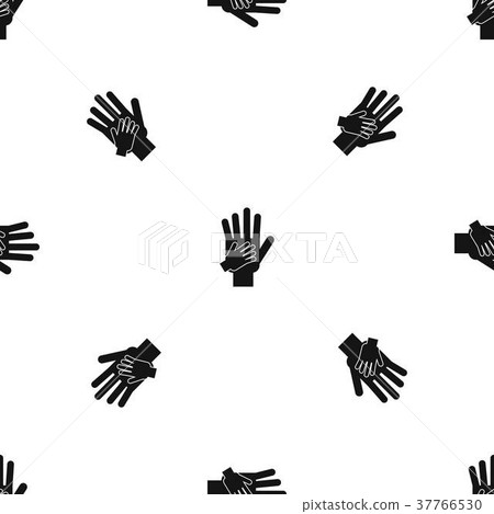 Parent and child hands together pattern seamless black Parent and child hands together pattern seamless black 37766530