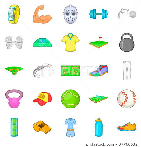 Best athlete icons set, cartoon style 37766532