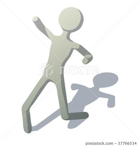 Stick man slipped icon, isometric style 37766534