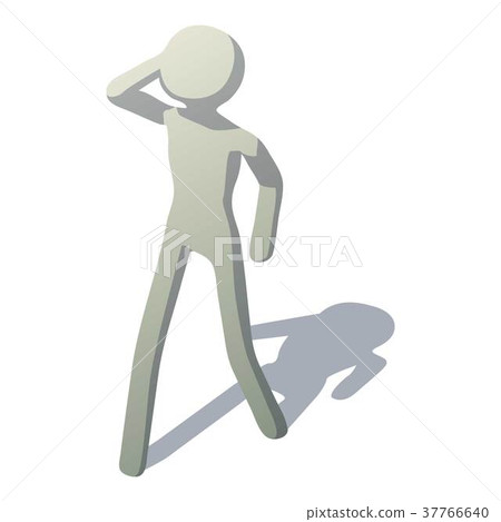 Stick man going icon, isometric style 37766640