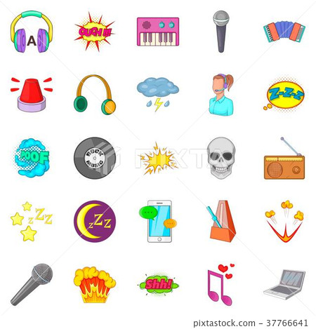 Audio icons set, cartoon style Audio icons set, cartoon style 37766641