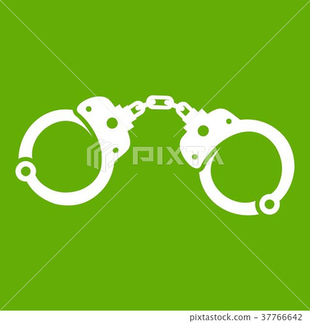 Handcuffs icon green Handcuffs icon green 37766642