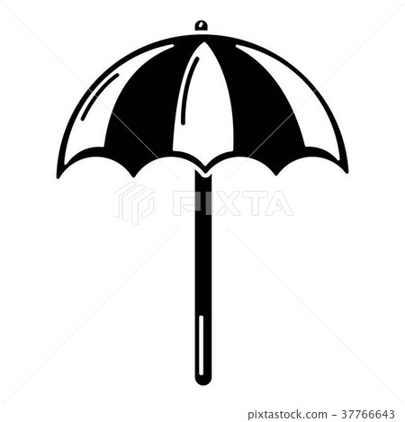 Beach umbrella icon, simple black style 37766643