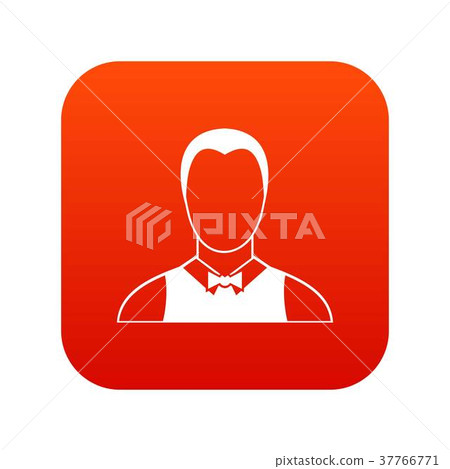Waiter icon digital red Waiter icon digital red 37766771