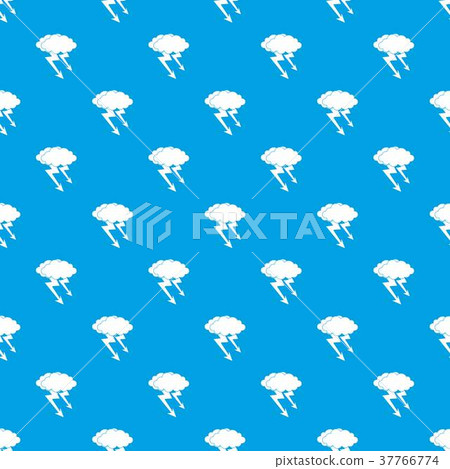 Lightning cloud pattern seamless blue 37766774