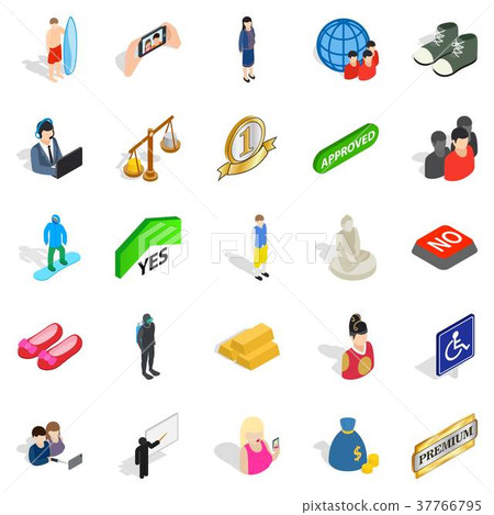Somebody icons set, isometric style - Stock Illustration [37766795] - PIXTA